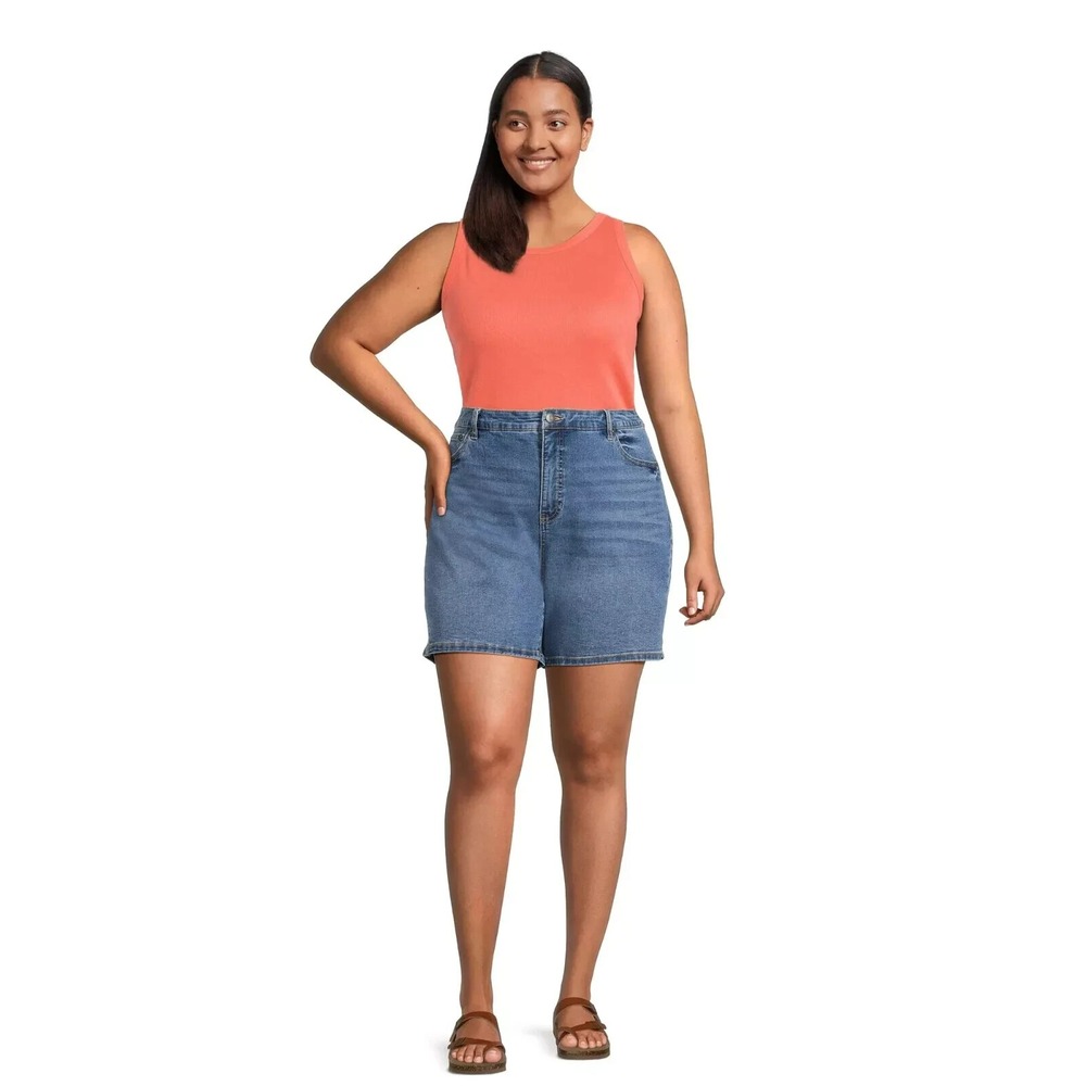 Terra‎ & Sky Plus Size 4X Bermuda Denim Shorts Stretch Waist NEW